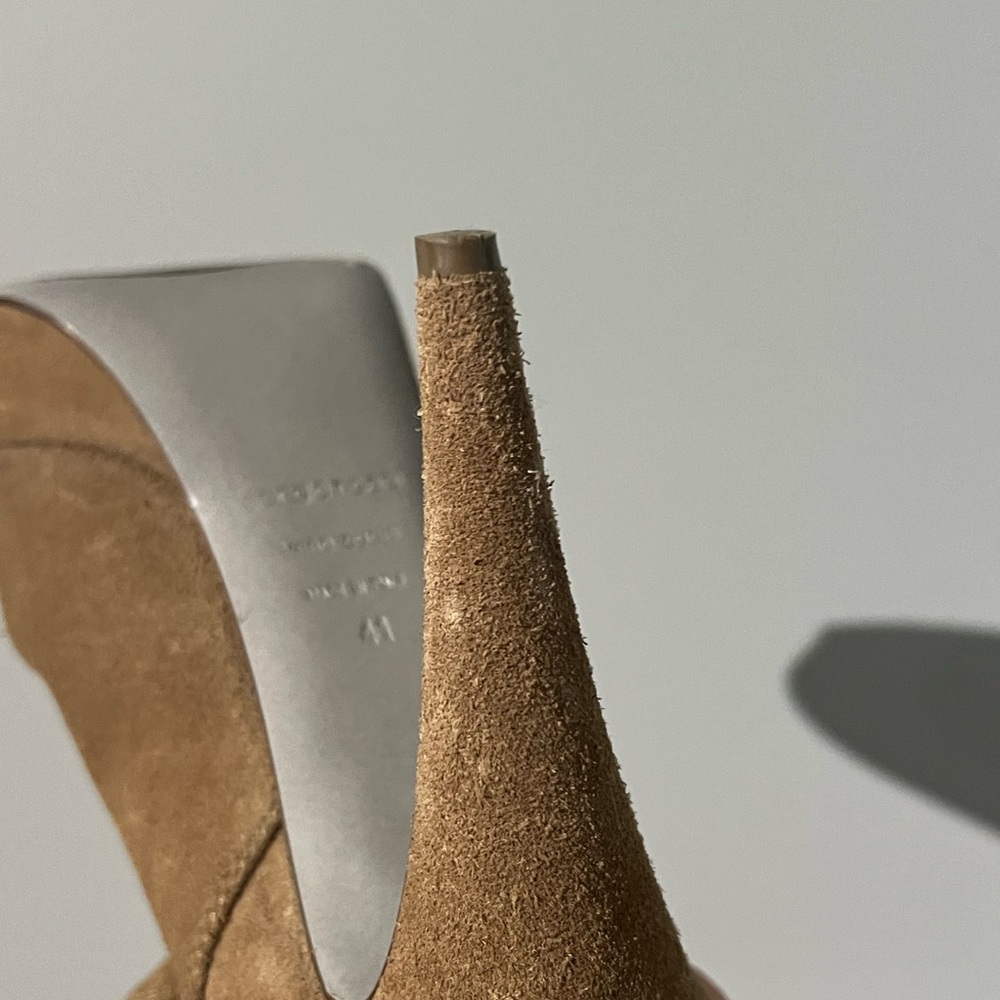 Sergio Rossi Tan Suede Slouch Knee Boots with Buckle - Picture 7 of 15